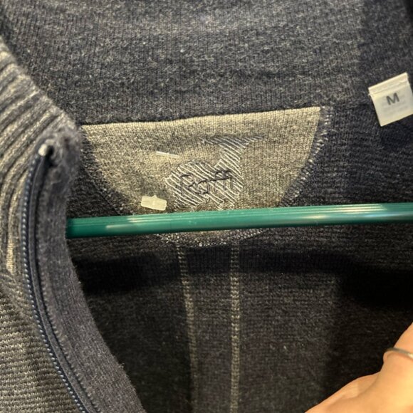 Raffi Cardigan Sweater Mens L Black Gray Full Zip Pockets SzM - Picture 4 of 8